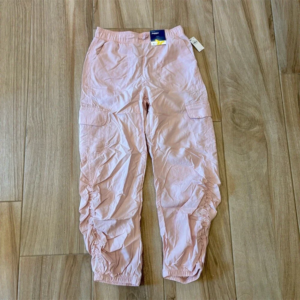 Old Navy Girls Cargo Jogger Pants Pink XL (14-16) High Rise Quick Dry